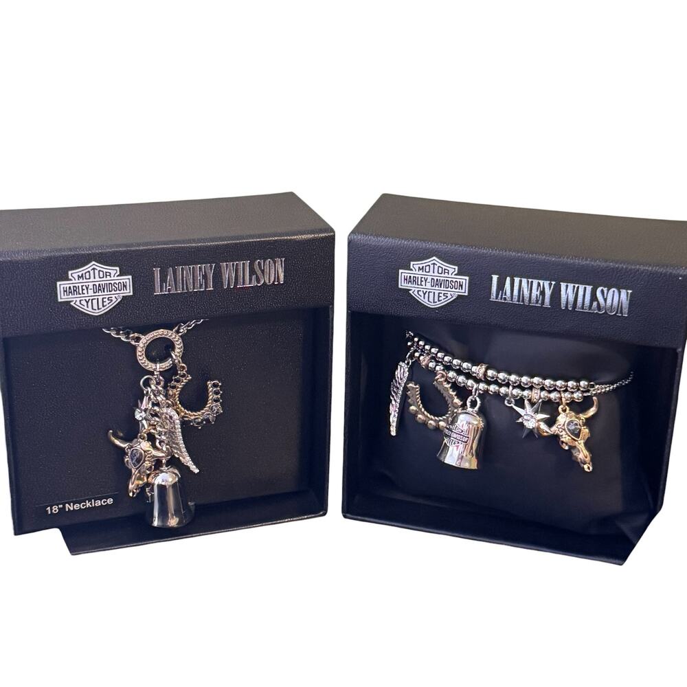 Harley Davidson x Lainey Wilson New Charm Bracelet and Necklace Set